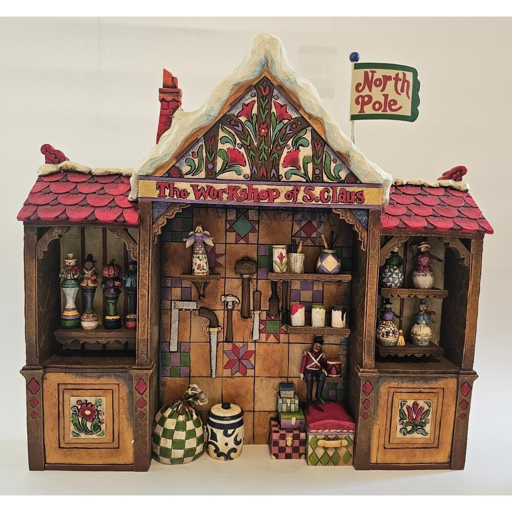 Jim Shore 2007 Heartwood Creek Santa's Workshop Christmas Set of 4 NIB & Pkging